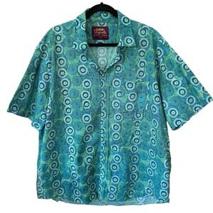 Loud Originals Retro‎ Y2k Button Shirt Mens XL Short Sl Psychedlic Mod  Vacation